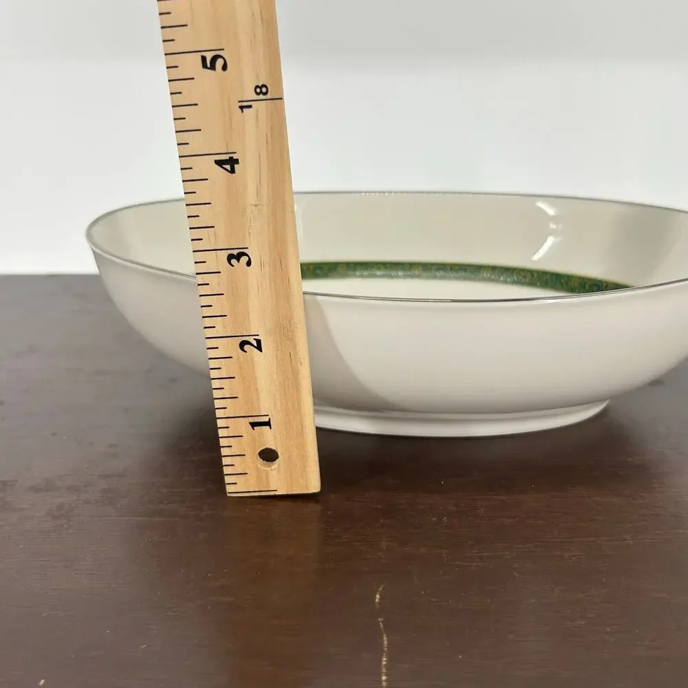 VTG Noritake Myrta 7018 Oval Vegetable Serving Bowl Ivory China Platinum Trim